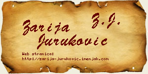 Zarija Juruković vizit kartica